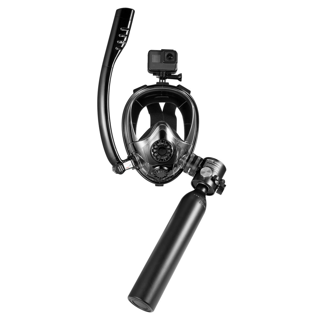 All-in-One Full Face Snorkel Mask with Built-in 0.5L Mini Air Tank